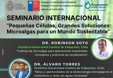 PUCV realizará seminario internacional: microalgas para un mundo sustentable