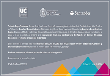 Inauguración del Programa Magíster en Banca y Mercados Financieros