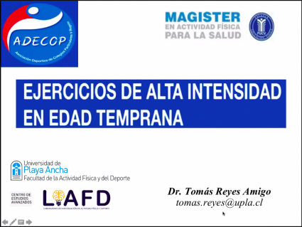 Excelente participación en Charla "Ejercicios de Alta Intensidad en Edades tempranas"